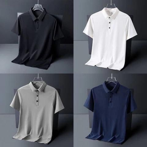 MSfashion Poly Matte Solid Half Sleeves Men's Polo T-Shirt Pack Of 4